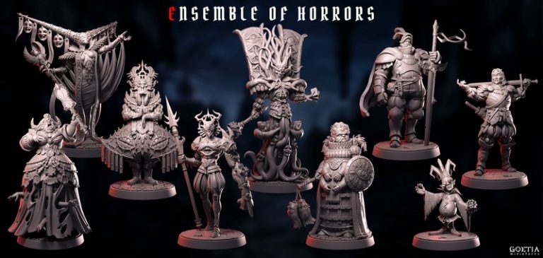 Goetia迷你模型2025年9月发布： horror主题3D打印角色模型|Goetia Miniatures – September 2025 – Assemble of Horrors – 3D Print Model