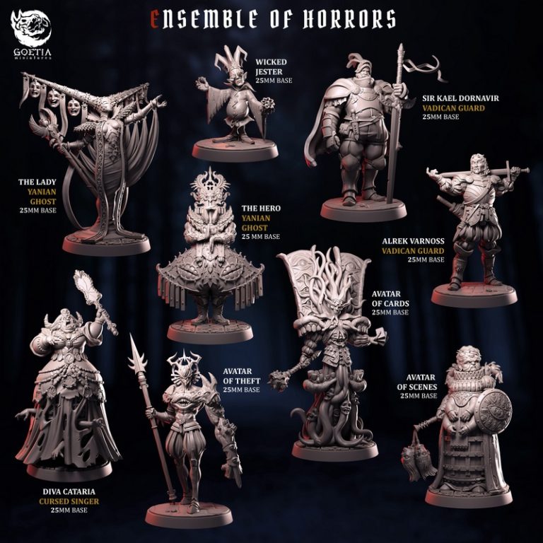 Goetia迷你模型2025年9月发布： horror主题3D打印角色模型|Goetia Miniatures – September 2025 – Assemble of Horrors – 3D Print Model