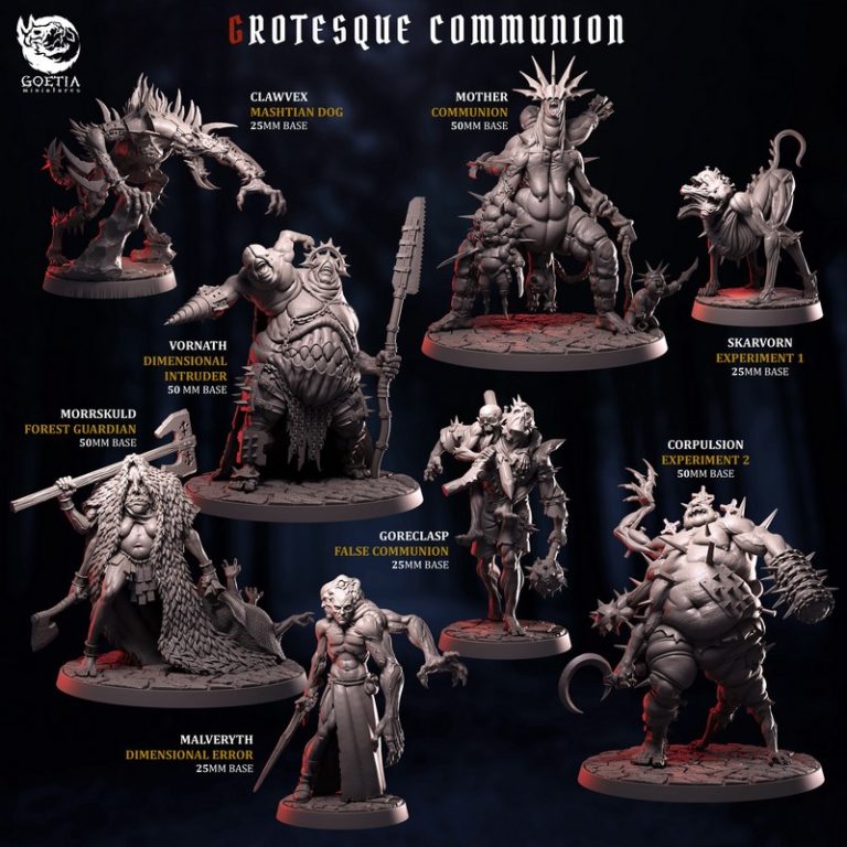 Goetia迷你模型十月2025款：诡异共融3D打印角色模型|Goetia Miniatures – October 2025 – Grotesque Communion – 3D Print Model