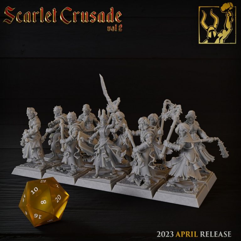 钛forge迷你模型-血色远征2-3D打印角色模型|Titan Forge Miniatures – April 2023 – Scarlet Crusade Vol 2 – 3D Print Model