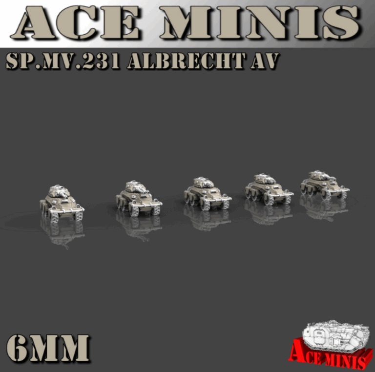 Ace Minis SP.MV.231 阿尔布雷特AV 6MM 3D打印模型|Ace Minis – SP.MV.231 Albrecht AV – 6MM – 3D Print Model