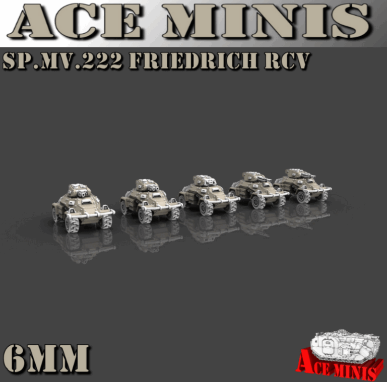 Ace Minis - SP.MV.222弗里德里希RCV 6mm 3D打印模型|Ace Minis – SP.MV.222 Friedrich RCV – 6MM – 3D Print Model