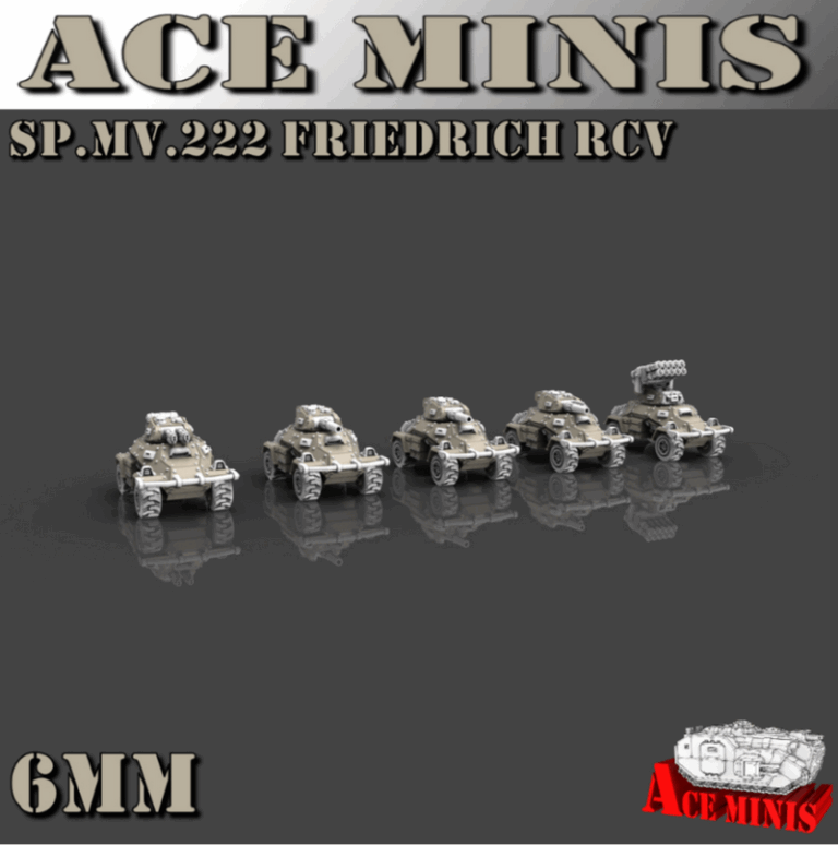 Ace Minis - SP.MV.222弗里德里希RCV 6mm 3D打印模型|Ace Minis – SP.MV.222 Friedrich RCV – 6MM – 3D Print Model