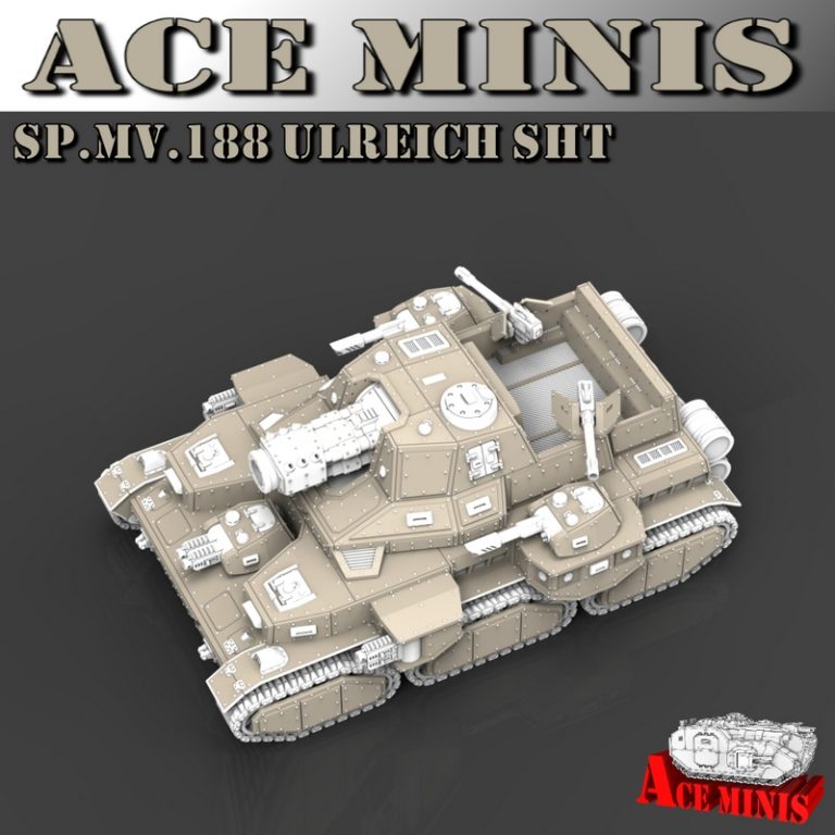 Ace Minis - SP.MV.188 Ulreich SHT 3D打印战车模型|Ace Minis – SP.MV.188 Ulreich SHT – Troop Deck Expansion – 3D Print Model