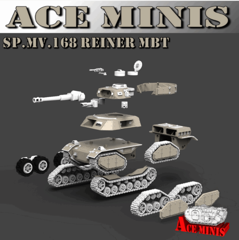 Ace Minis – SP.MV.168 再现MBT战车 3D打印模型|Ace Minis – SP.MV.168 Reiner MBT – 3D Print Model