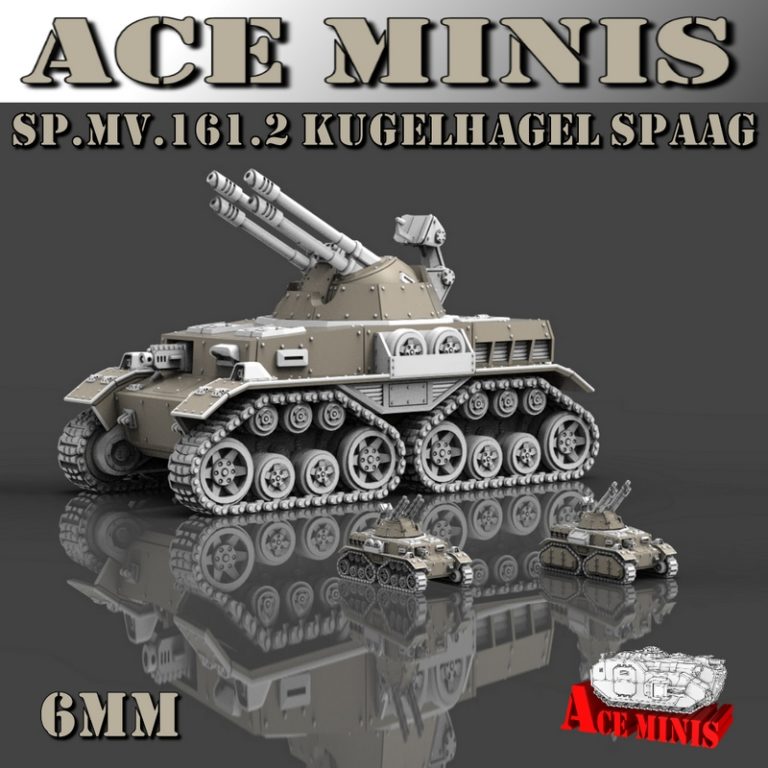 Ace Minis 3D打印模型：SP.MV.161系列Arwald与Kugelhagel装甲战车造型|Ace Minis – SP.MV.161.1 Arwald SPML and SP.MV.161.2 Kugelhagel SPAAG – 3D Print Model