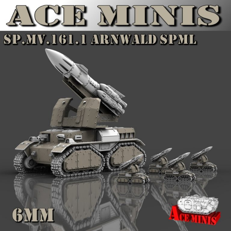 Ace Minis 3D打印模型：SP.MV.161系列Arwald与Kugelhagel装甲战车造型|Ace Minis – SP.MV.161.1 Arwald SPML and SP.MV.161.2 Kugelhagel SPAAG – 3D Print Model