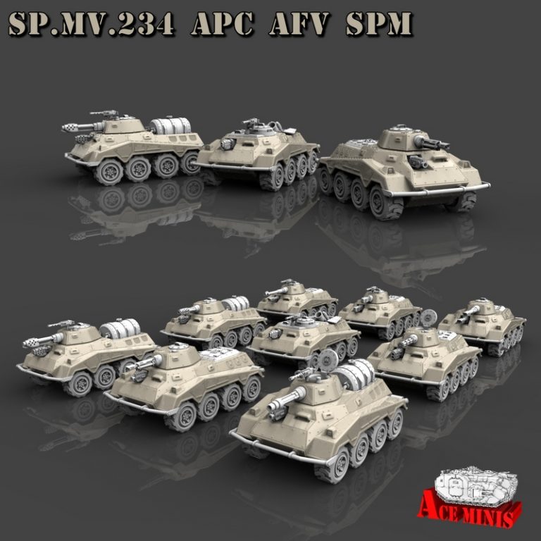 Ace Minis – SP.MV.234洛塔尔装甲运兵车3D打印模型|Ace Minis – SP.MV.234 Lothar APC AFV SPM MRL SPAAG – 3D Print Model