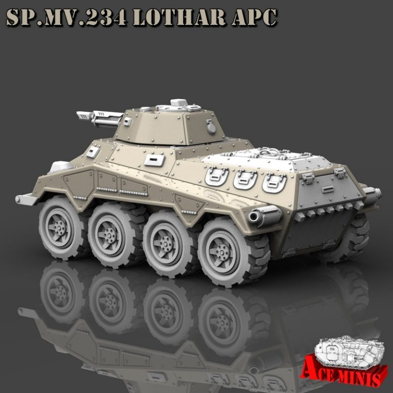 Ace Minis – SP.MV.234洛塔尔装甲运兵车3D打印模型|Ace Minis – SP.MV.234 Lothar APC AFV SPM MRL SPAAG – 3D Print Model