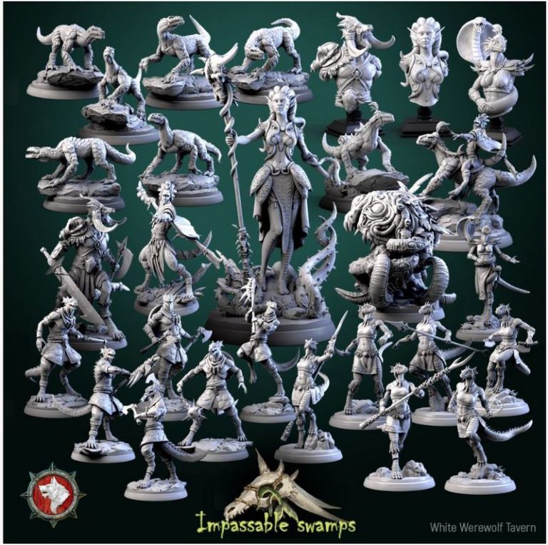 白狼酒馆3D打印模型——沼泽之境|White Werewolf Tavern – May 2023 – Impasamble Swamps – 3D Print Model