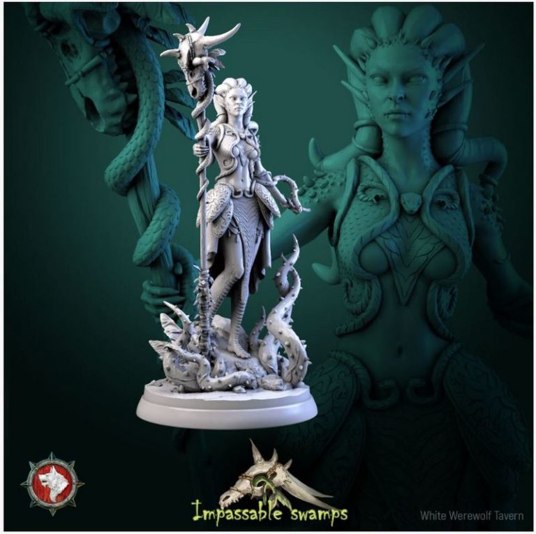 白狼酒馆3D打印模型——沼泽之境|White Werewolf Tavern – May 2023 – Impasamble Swamps – 3D Print Model