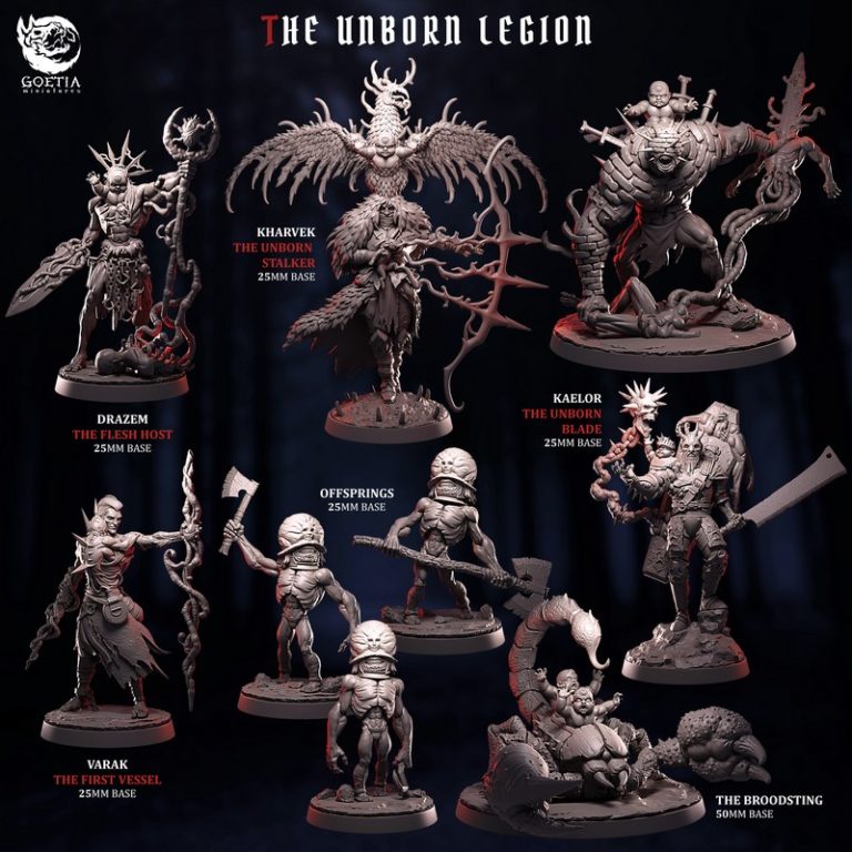 Goetia迷你模型·2025年11月·未诞生军团|Goetia Miniatures – November 2025 – The Unborn Legion – 3D Print Model