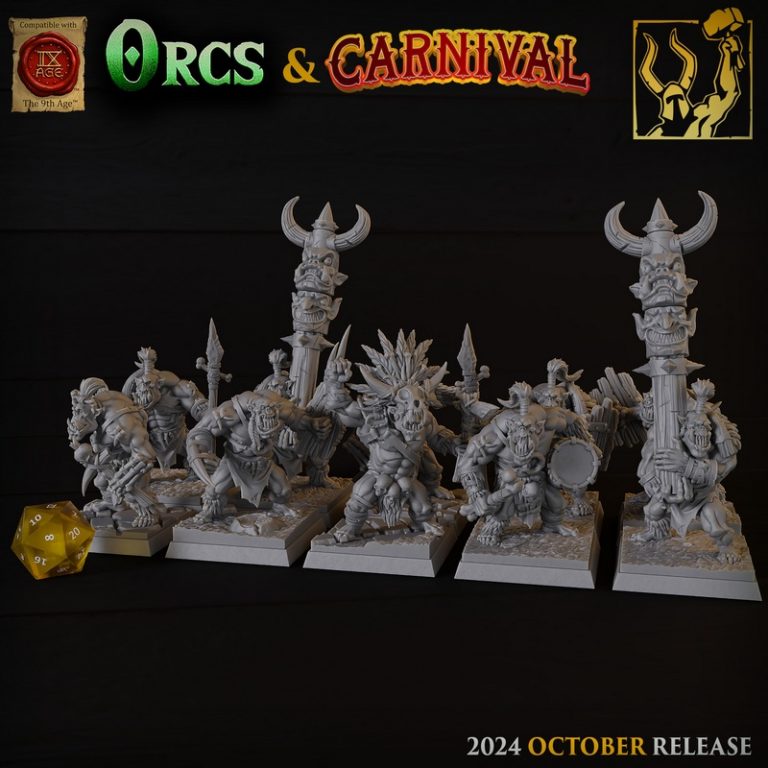 钛 Forge迷你模型十月2024款——orc与狂欢主题3D打印人形模型|Titan Forge Miniatures – October 2024 – Orc and Carnival – 3D Print Model