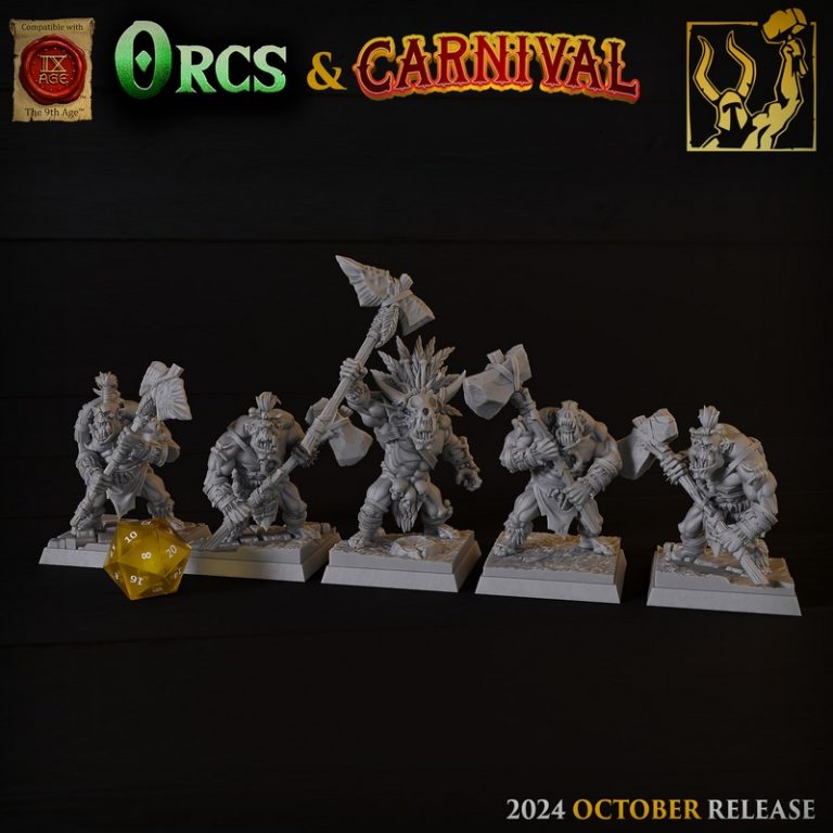 钛 Forge迷你模型十月2024款——orc与狂欢主题3D打印人形模型|Titan Forge Miniatures – October 2024 – Orc and Carnival – 3D Print Model