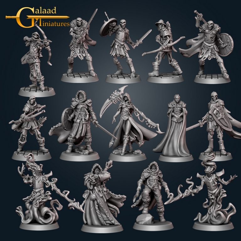 Galaad迷你模型：北地人与骸骨战士3D打印作品|Galaad Miniatures – Skeletons and North People – 3D Print Model