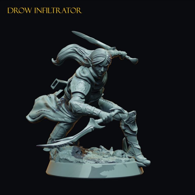 Claymore迷你模型——暗影之民3D打印作品|Claymore Miniatures – Dwellers of the Underdark – 3D Print Model