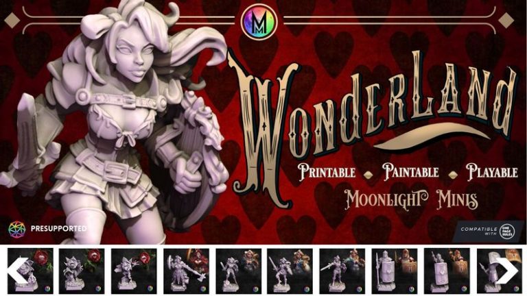 月光迷你款——2025年11月奇幻世界系列第一辑 3D打印模型|Moonlight Minis – November 2025 – Wonderland Part 1 – 3D Print Model