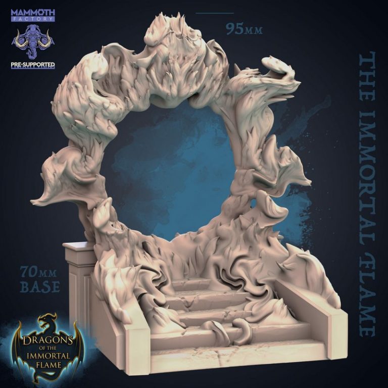 巨象工坊 - 2022年3月 - 不灭之焰龙 3D打印模型|Mammoth Factory – March 2022 – Dragons of the Immortal Flame – 3D Print Model