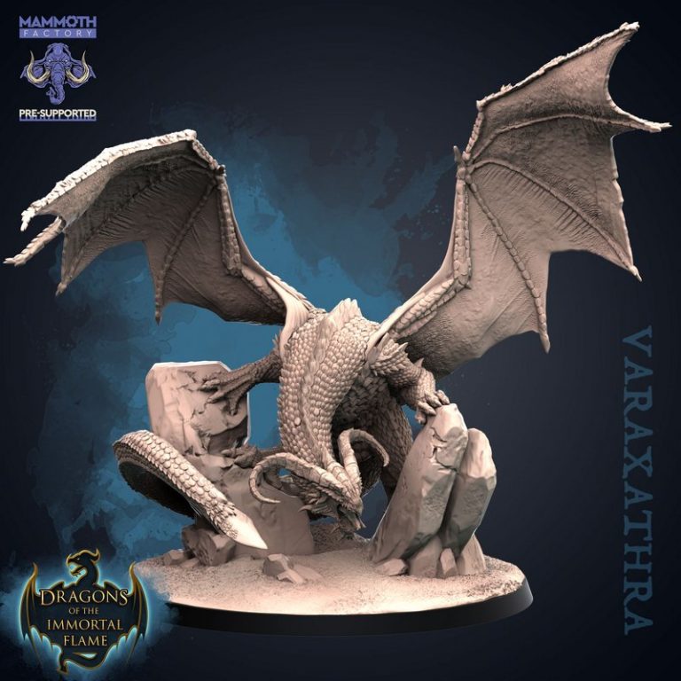 巨象工坊 - 2022年3月 - 不灭之焰龙 3D打印模型|Mammoth Factory – March 2022 – Dragons of the Immortal Flame – 3D Print Model