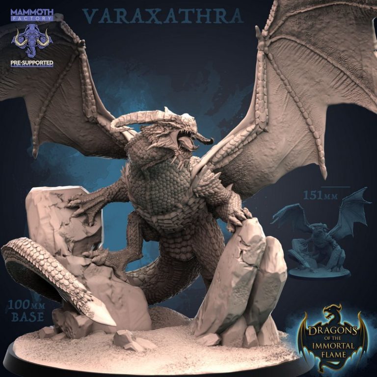 巨象工坊 - 2022年3月 - 不灭之焰龙 3D打印模型|Mammoth Factory – March 2022 – Dragons of the Immortal Flame – 3D Print Model