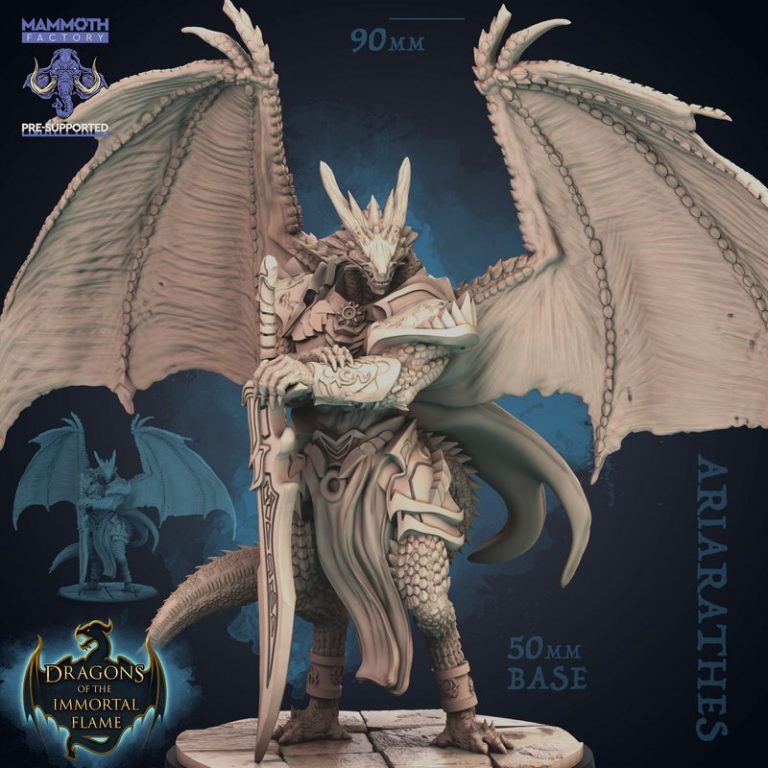 巨象工坊 - 2022年3月 - 不灭之焰龙 3D打印模型|Mammoth Factory – March 2022 – Dragons of the Immortal Flame – 3D Print Model