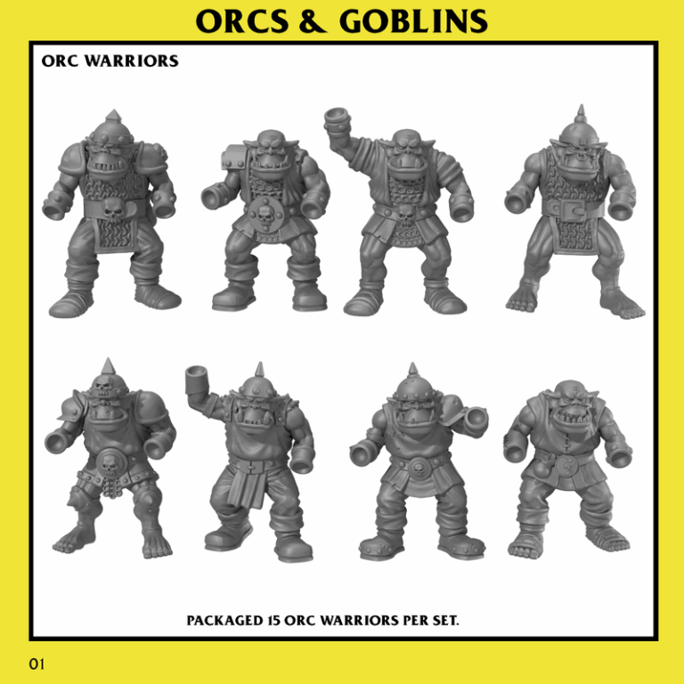 兽人与小鬼之战——兽人战士3D打印模型|Monstrous Encounters – Orcs and Goblins – Orc Warriors Unit – 3D Print Model