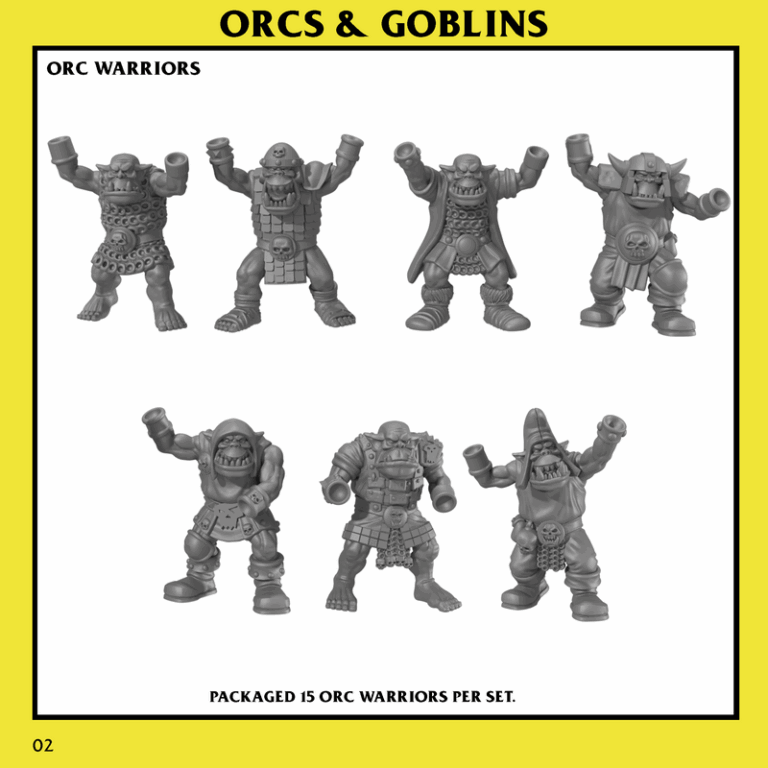 兽人与小鬼之战——兽人战士3D打印模型|Monstrous Encounters – Orcs and Goblins – Orc Warriors Unit – 3D Print Model