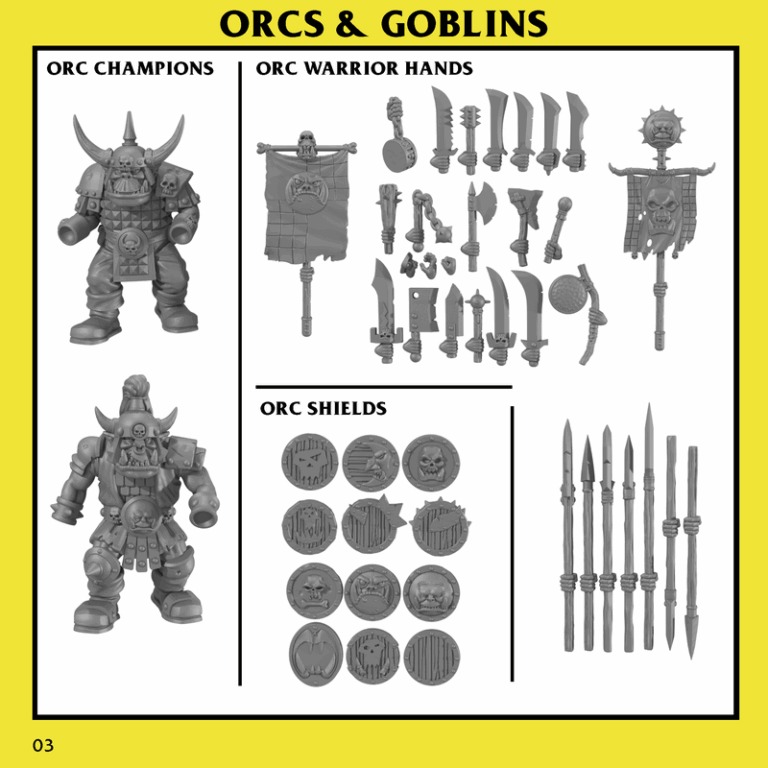 兽人与小鬼之战——兽人战士3D打印模型|Monstrous Encounters – Orcs and Goblins – Orc Warriors Unit – 3D Print Model