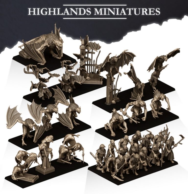高地迷你模型-2025年10月-地底深渊的怪物-3D打印模型|Highlands Miniatures – October 2025 – Monsters of the Crypt – 3D Print Model