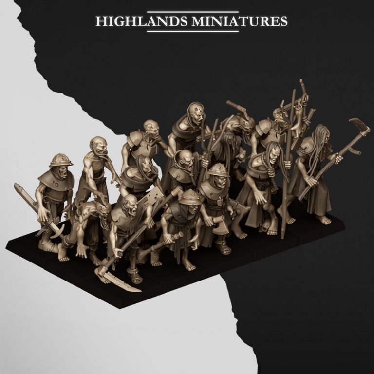 高地迷你模型-2025年10月-地底深渊的怪物-3D打印模型|Highlands Miniatures – October 2025 – Monsters of the Crypt – 3D Print Model