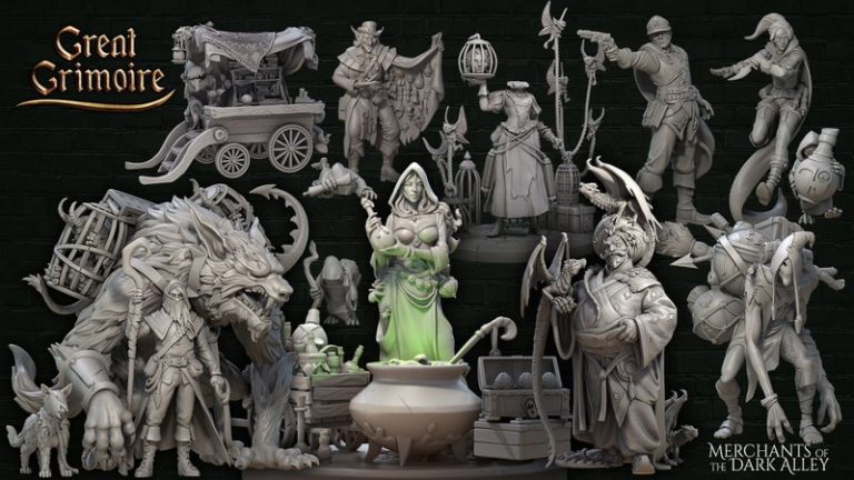黑暗小巷的商人——3D打印模型|Great Grimoire – Merchants of the Dark Alley – 3D Print Model
