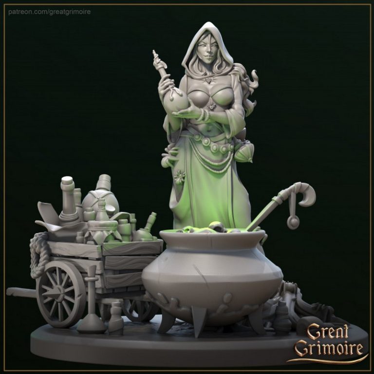 黑暗小巷的商人——3D打印模型|Great Grimoire – Merchants of the Dark Alley – 3D Print Model
