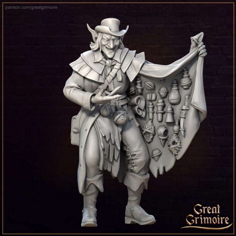 黑暗小巷的商人——3D打印模型|Great Grimoire – Merchants of the Dark Alley – 3D Print Model
