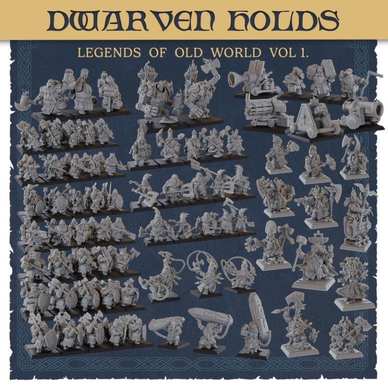 泰坦锻造迷你模型——古世界传奇 第一卷 大地要塞 dwarven holds|Titan Forge Miniatures – Dwarven Holds – Legends of Old World Vol 1 – 3D Print Model