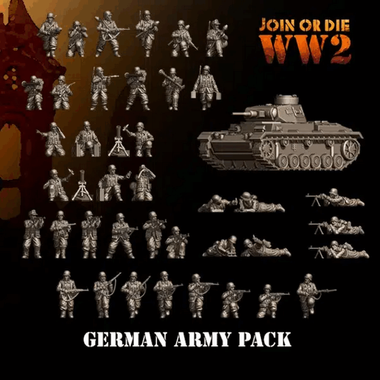二战德国陆军套装 - 3D打印模型|Join or Die WW2 – German Army Pack – 3D Print Model