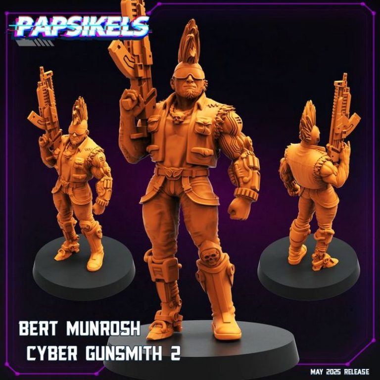Papsikels迷你模型2025年5月发布——赛博朋克主题3D打印模型|Papsikels Miniatures – May 2025 – Cyberpunk Models – 3D Print Model
