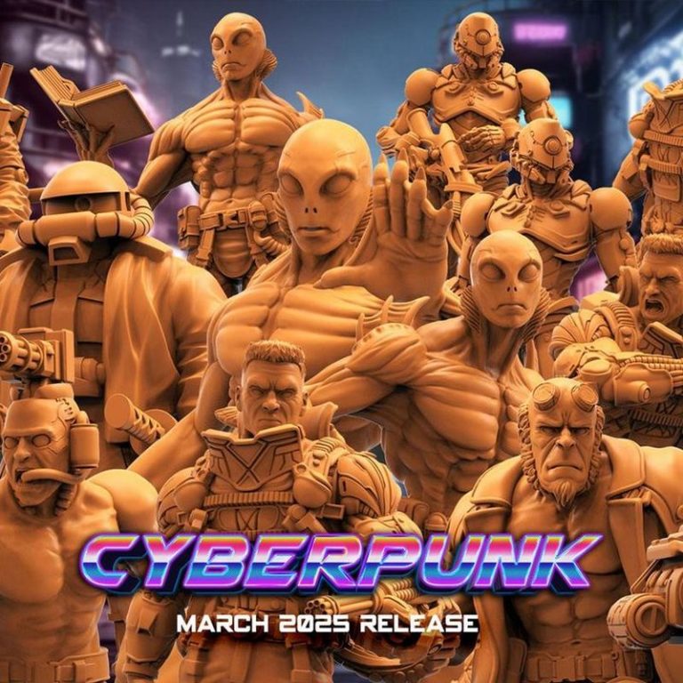 Papsikels迷你模型2025年3月发布：赛博朋克主题3D打印模型|Papsikels Miniatures – March 2025 – Cyberpunk Models – 3D Print Model