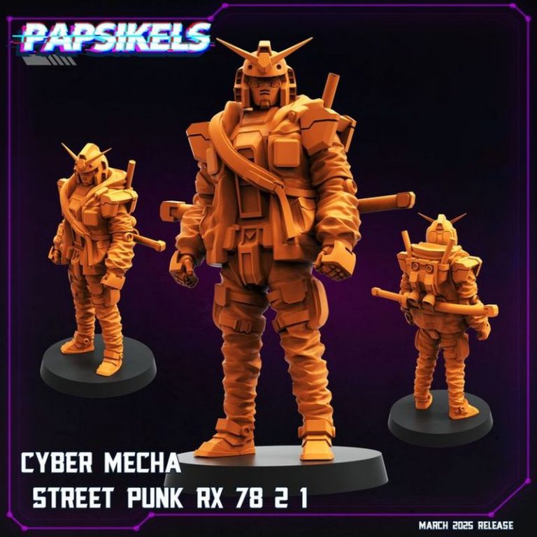 Papsikels迷你模型2025年3月发布：赛博朋克主题3D打印模型|Papsikels Miniatures – March 2025 – Cyberpunk Models – 3D Print Model