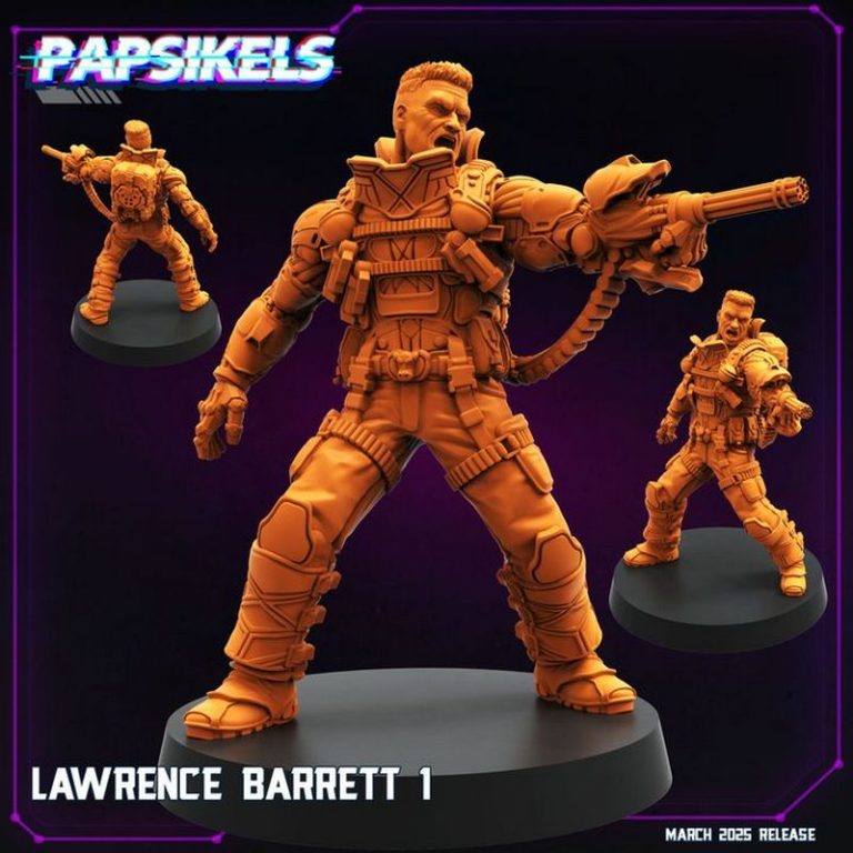 Papsikels迷你模型2025年3月发布：赛博朋克主题3D打印模型|Papsikels Miniatures – March 2025 – Cyberpunk Models – 3D Print Model