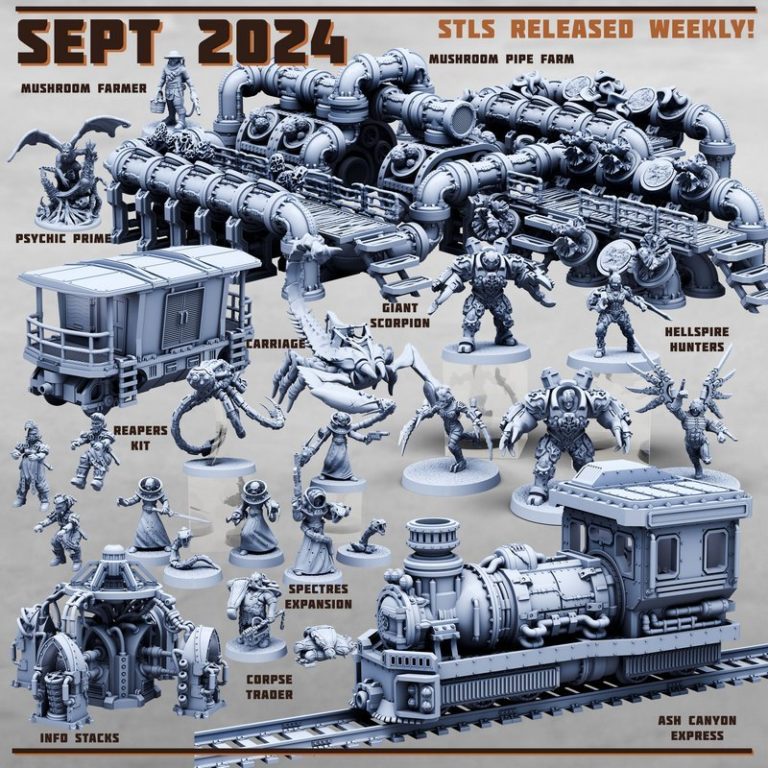 蘑菇快递社 - 2024年9月 - 3D打印迷你模型|Print Minis – September 2024 – Mushroom Express – 3D Print Model