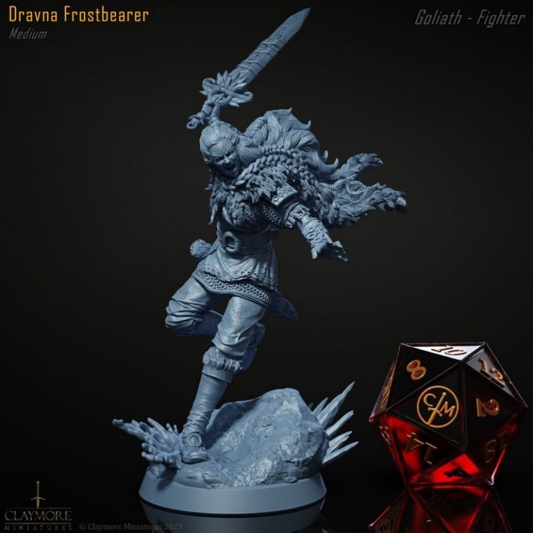 Claymore迷你模型——霜风战争系列3D打印角色模型|Claymore Miniatures – The Frostwind War – 3D Print Model