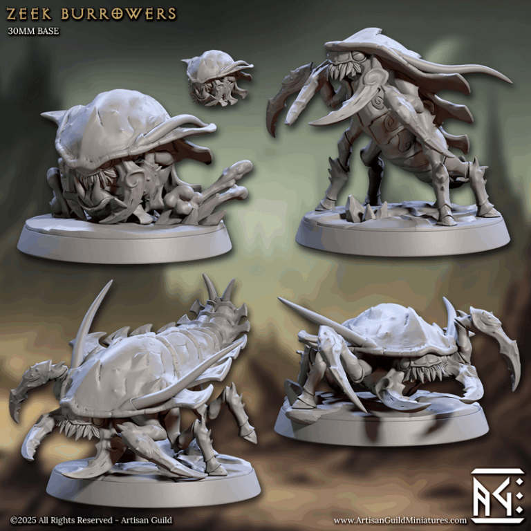 匠心工坊2025年10月作品：泽克扫尾群3D打印模型|Artisan Guild – October 2025 – Brood of the Zeek Scuttlers – 3D Print Model
