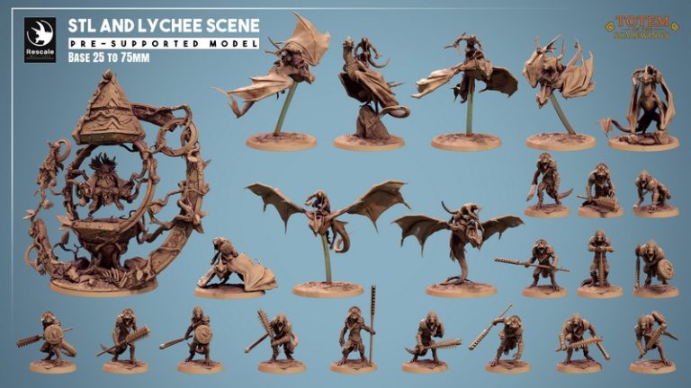 Rescale迷你模型-2025年5月-尺翅族图腾-3D打印模型|Rescale Miniatures – May 2025 – Totem of the Scalewings – 3D Print Model