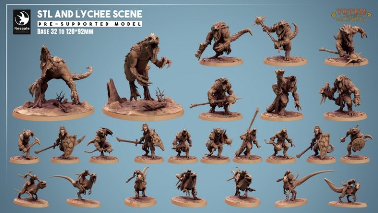 Rescale Miniatures – May 2025 – Totem of the Scalewings – 3D Print Model