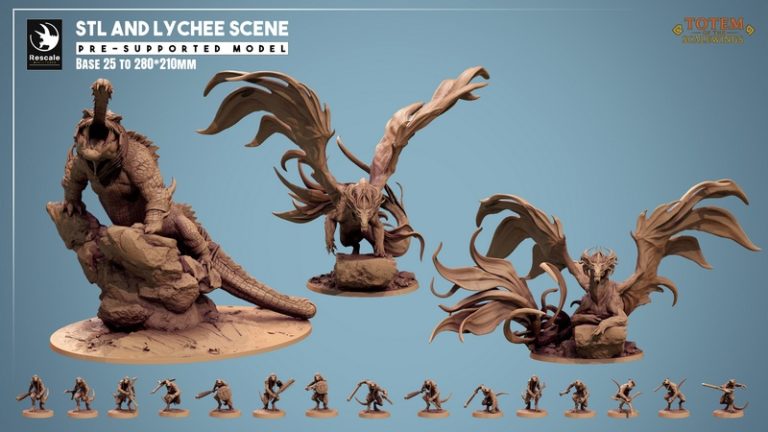Rescale Miniatures – May 2025 – Totem of the Scalewings – 3D Print Model
