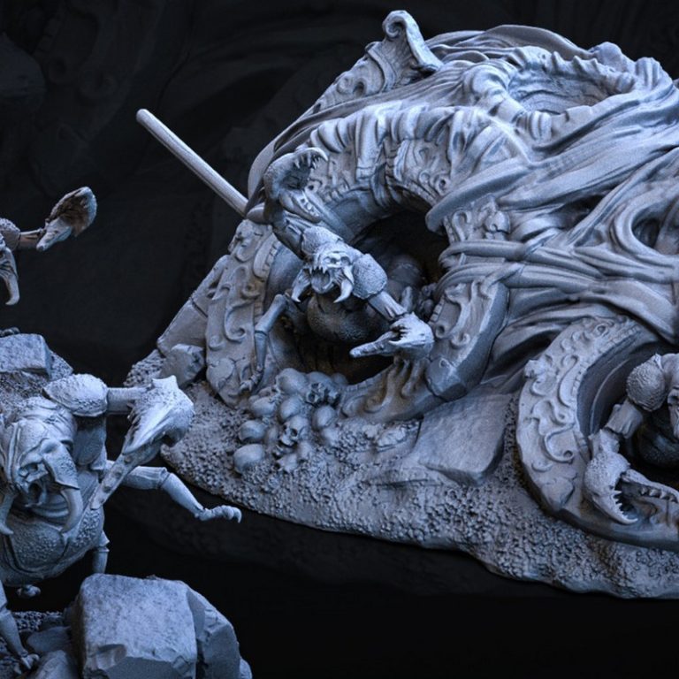 最佳微型模型·2021年8月·巨颅沙漠·3D打印模型|Bestiarum Miniatures – August 2021 – Desert of Giant Skulls – 3D Print Model