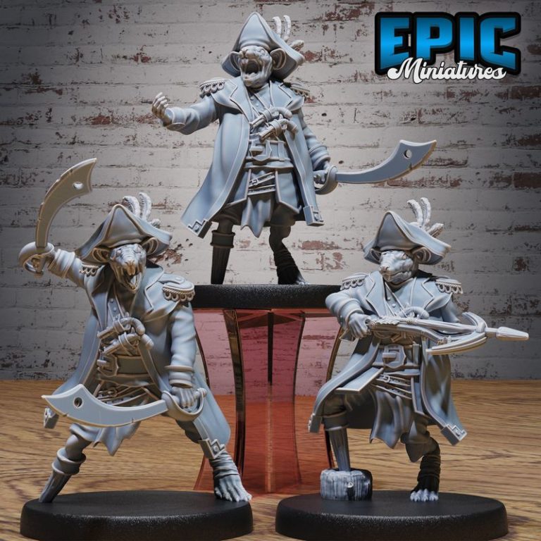 海盗航海主题3D打印模型集|Epic Miniatures – Corsair Waters Set – Pirate and Sea Encounter – Ocean Collection – 3D Print Model