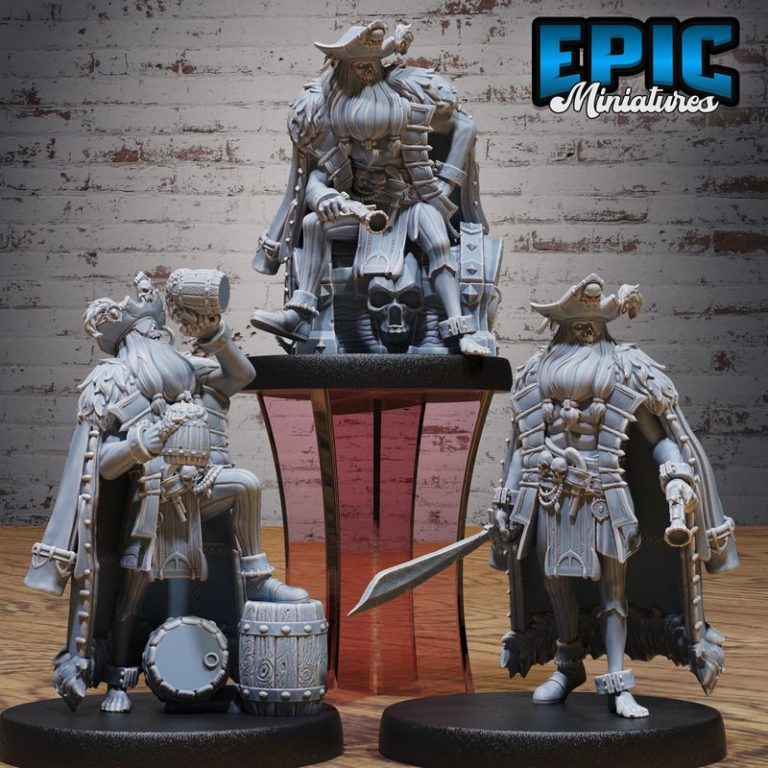 海盗航海主题3D打印模型集|Epic Miniatures – Corsair Waters Set – Pirate and Sea Encounter – Ocean Collection – 3D Print Model