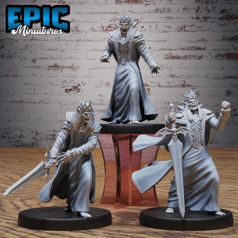 血腥之夜套装：吸血鬼与亡灵收藏 - 狼人与僵尸对战3D打印模型|Epic Miniatures – Bloody Night Set – Vampire and Undead Collection – Ghoul and Zombie Encounter – 3D Print Model