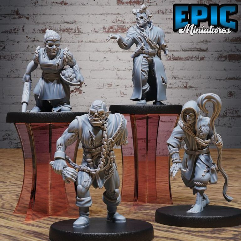 血腥之夜套装：吸血鬼与亡灵收藏 - 狼人与僵尸对战3D打印模型|Epic Miniatures – Bloody Night Set – Vampire and Undead Collection – Ghoul and Zombie Encounter – 3D Print Model